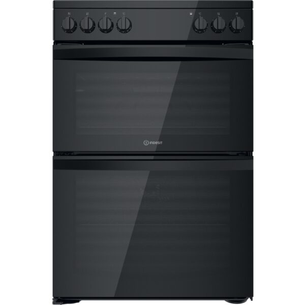 Indesit ID67V9KMB/UK Ceramic Electric Cooker with Double Oven